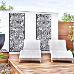 Claustra extérieur métal gris motif palmier*IDMarket Sale