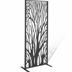 Claustra extérieur métal gris motif arbre*IDMarket Outlet