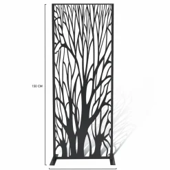 Claustra extérieur métal gris motif arbre*IDMarket Outlet