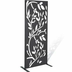 Claustra extérieur métal gris motif floral*IDMarket Hot