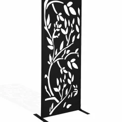 Claustra extérieur métal noir mat motif floral*IDMarket Clearance