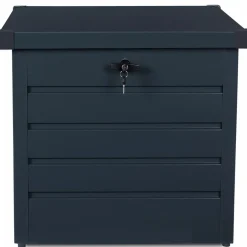Coffre de jardin verrouillable en métal gris anthracite 200 L*IDMarket