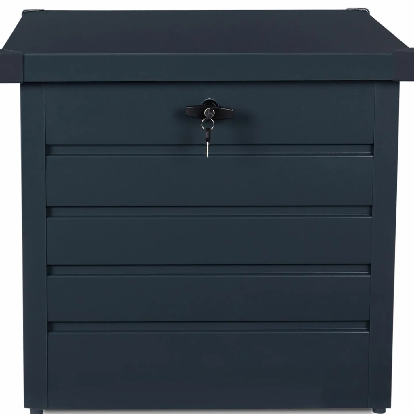 Coffre de jardin verrouillable en métal gris anthracite 200 L*IDMarket