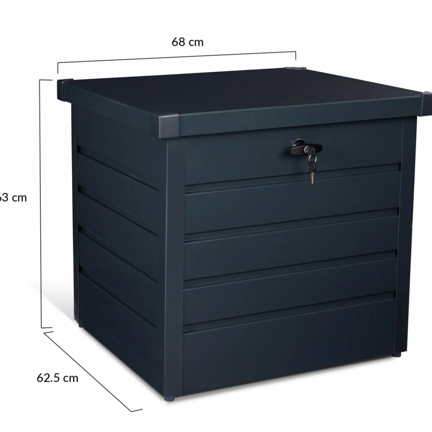 Coffre de jardin verrouillable en métal gris anthracite 200 L*IDMarket