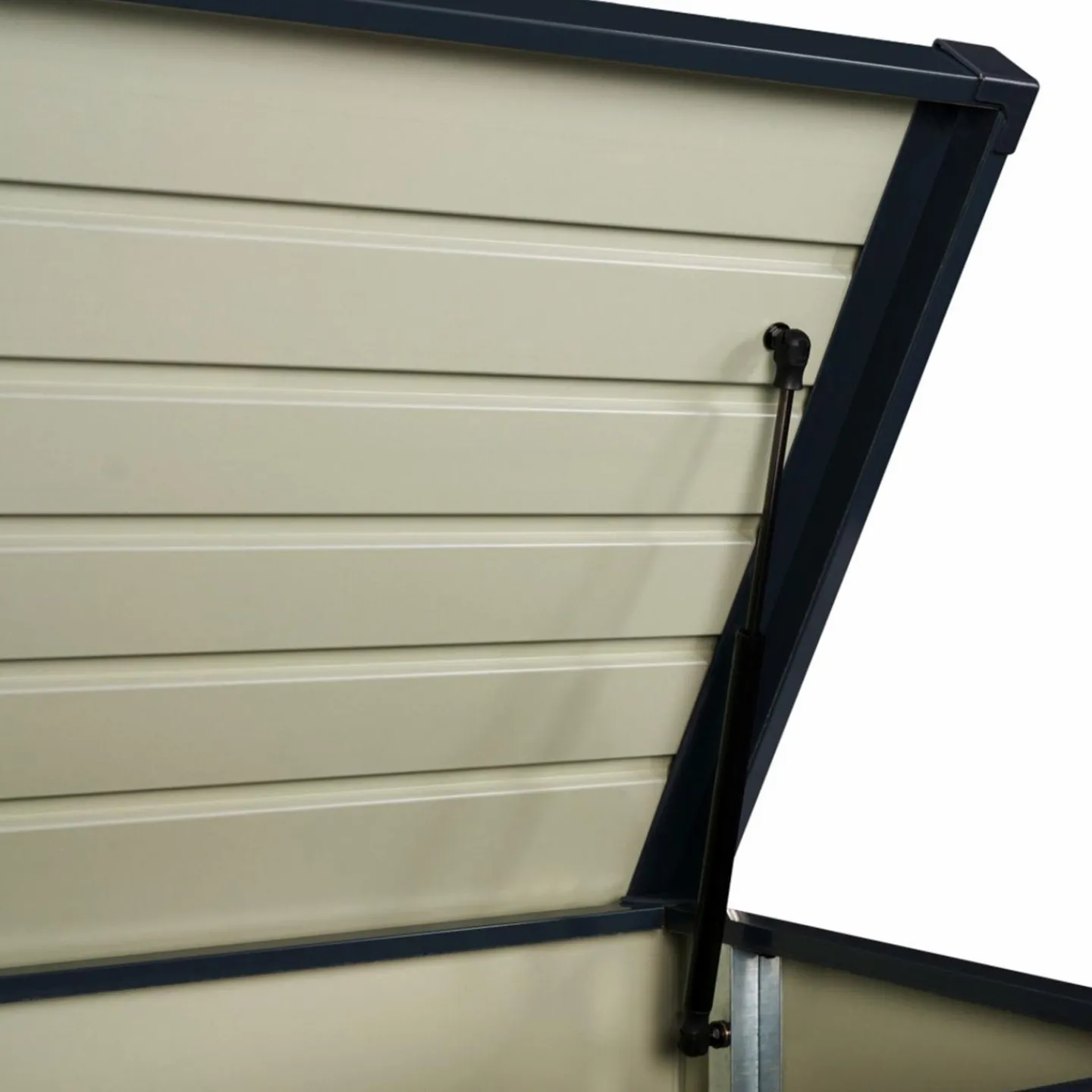 Coffre de jardin verrouillable en métal gris anthracite 200 L*IDMarket