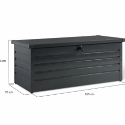 Coffre de jardin verrouillable en métal gris anthracite 600 L*IDMarket Outlet