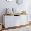 Coffre de rangement bois et blanc*IDMarket Outlet