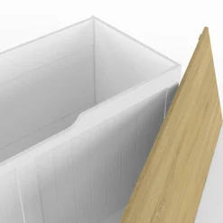 Coffre de rangement bois et blanc*IDMarket Outlet
