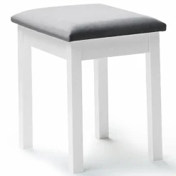 Coiffeuse blanche avec miroir et tabouret*IDMarket Discount