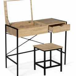 Coiffeuse industrielle avec miroir rabattable*IDMarket Best