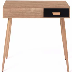 Coiffeuse scandinave miroir rabattable hêtre et noir*IDMarket Discount