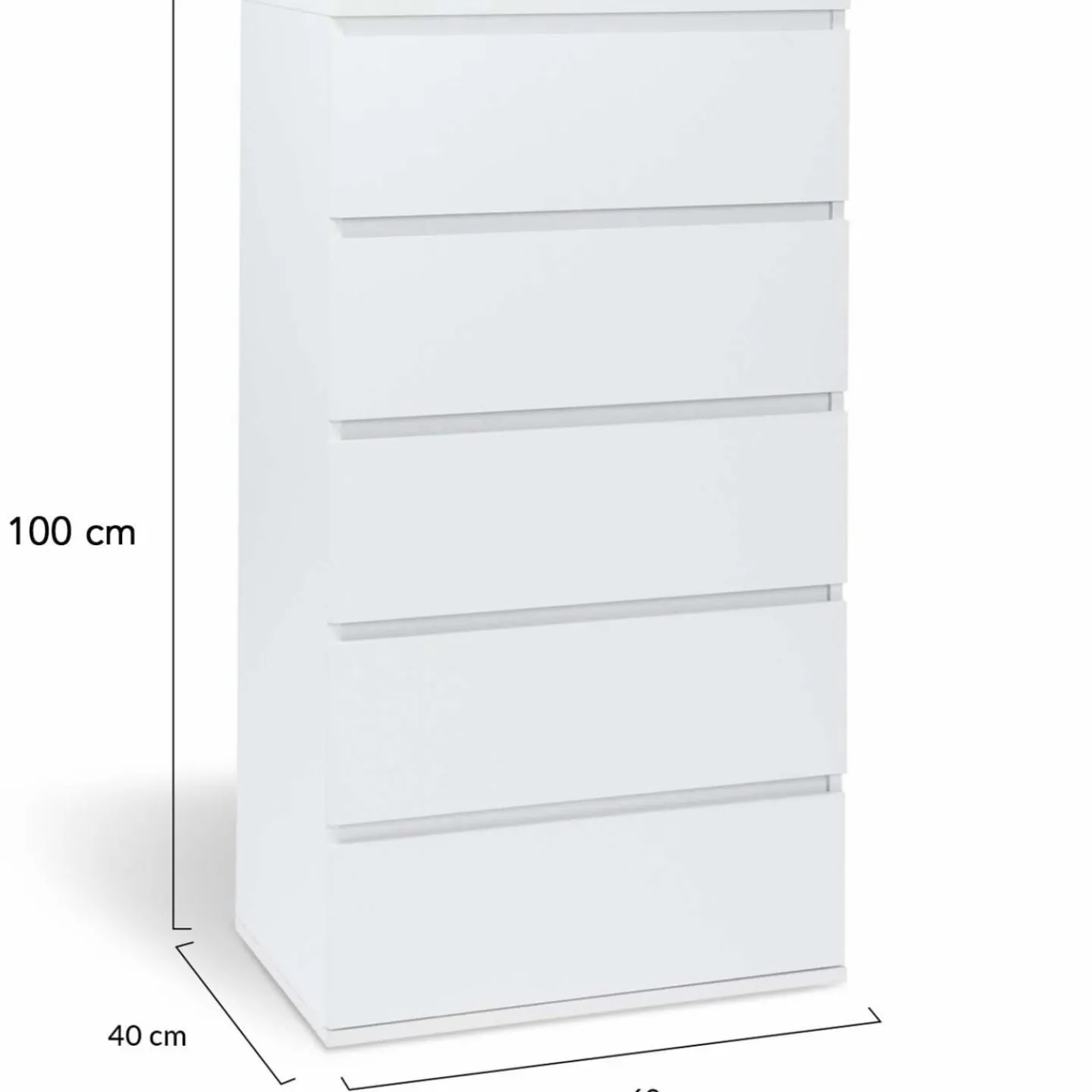 Commode 5 tiroirs blanche*IDMarket Online