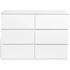 Commode 6 tiroirs blanche*IDMarket Best
