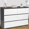 Commode 6 tiroirs blanche et grise*IDMarket Best