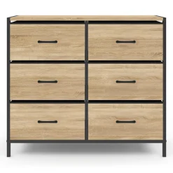 Commode 6 tiroirs en tissu industrielle*IDMarket Hot