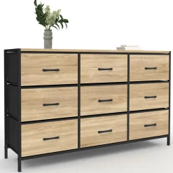 Commode avec 9 tiroirs en tissu*IDMarket Clearance