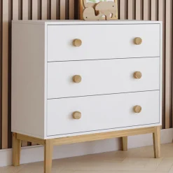 Commode enfant blanc et bois*IDMarket New