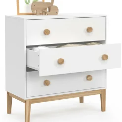 Commode enfant blanc et bois*IDMarket New