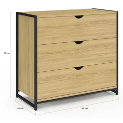 Commode industrielle 3 tiroirs*IDMarket Sale