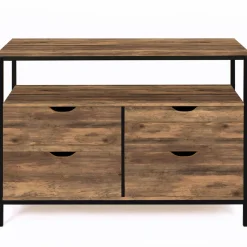 Commode industrielle 4 tiroirs avec étagère*IDMarket