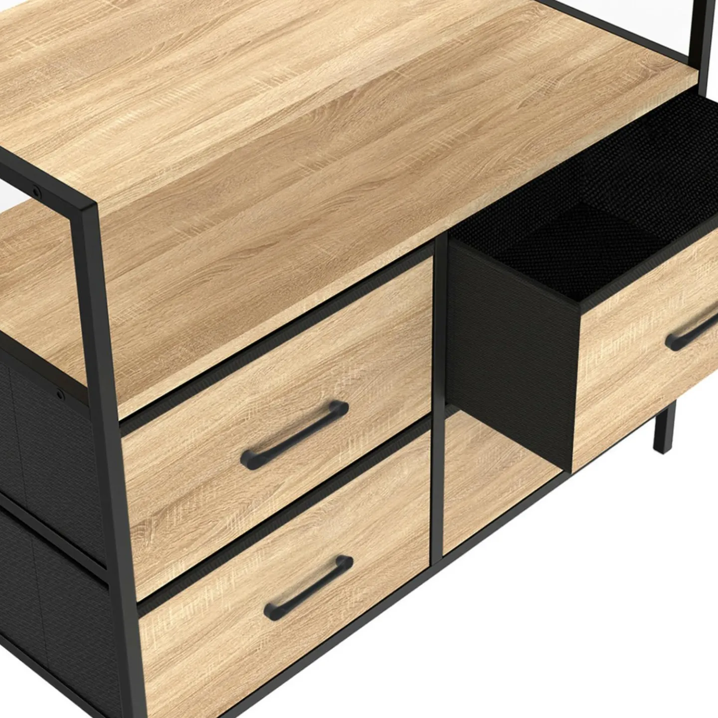 Commode industrielle 4 tiroirs en tissu*IDMarket Outlet