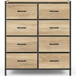 Commode industrielle avec 8 tiroirs en tissu*IDMarket Sale