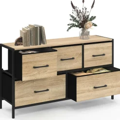 Commode industrielle design 5 tiroirs*IDMarket Outlet