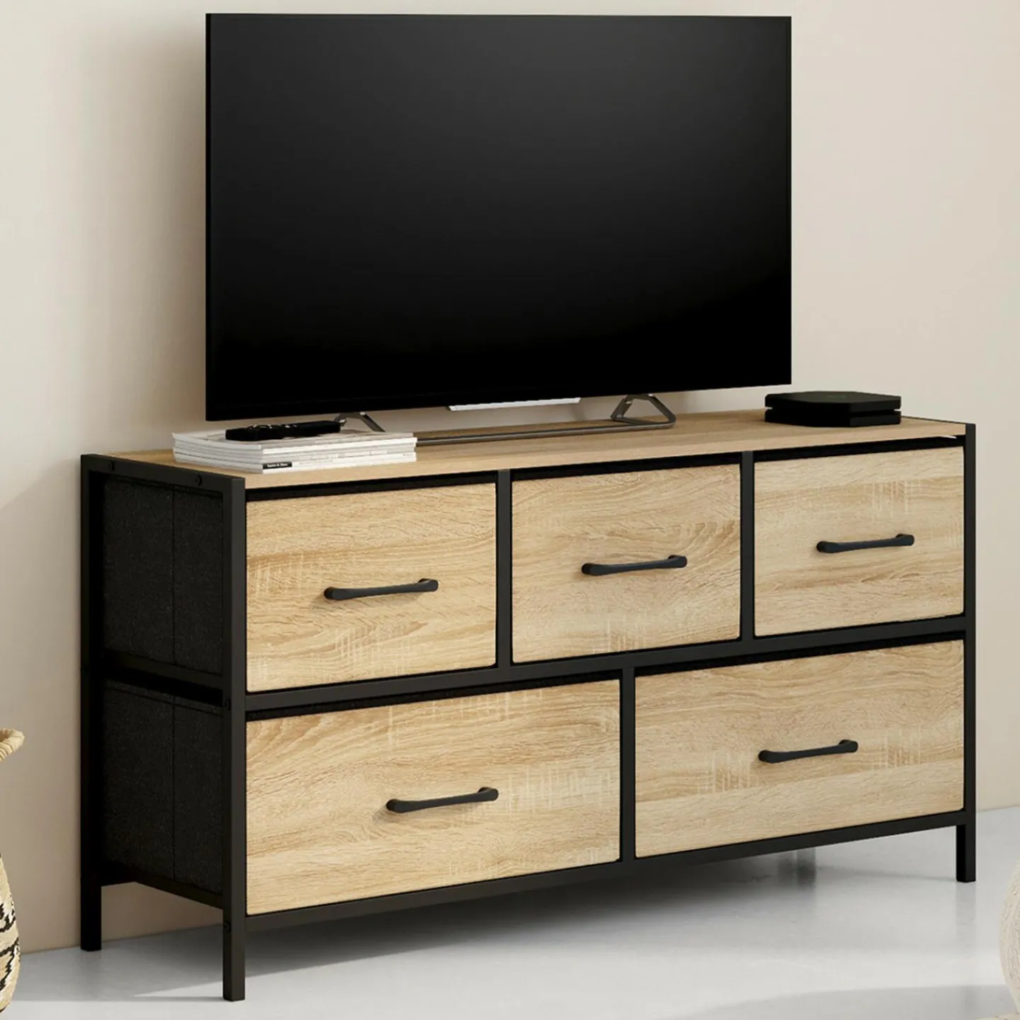 Commode industrielle design 5 tiroirs*IDMarket Outlet