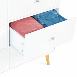 Commode scandinave 6 tiroirs bois blanc*IDMarket New