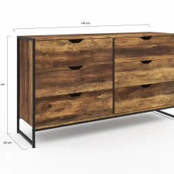 Commode XXL design industriel avec 6 tiroirs*IDMarket Hot