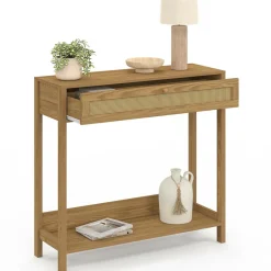Console 1 tiroir effet naturel cannage*IDMarket Discount