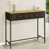 Console bois et métal 1 tiroir design industriel*IDMarket New