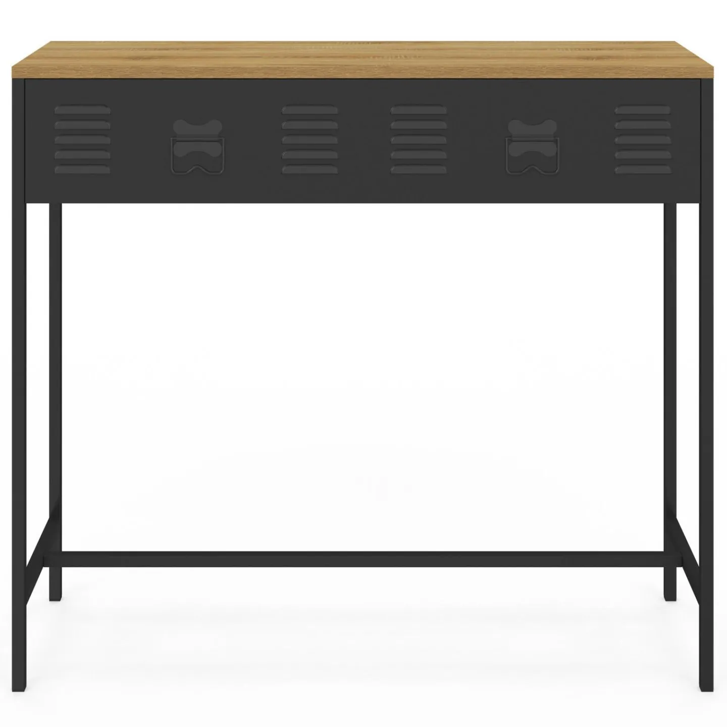 Console bois et métal 1 tiroir design industriel*IDMarket New