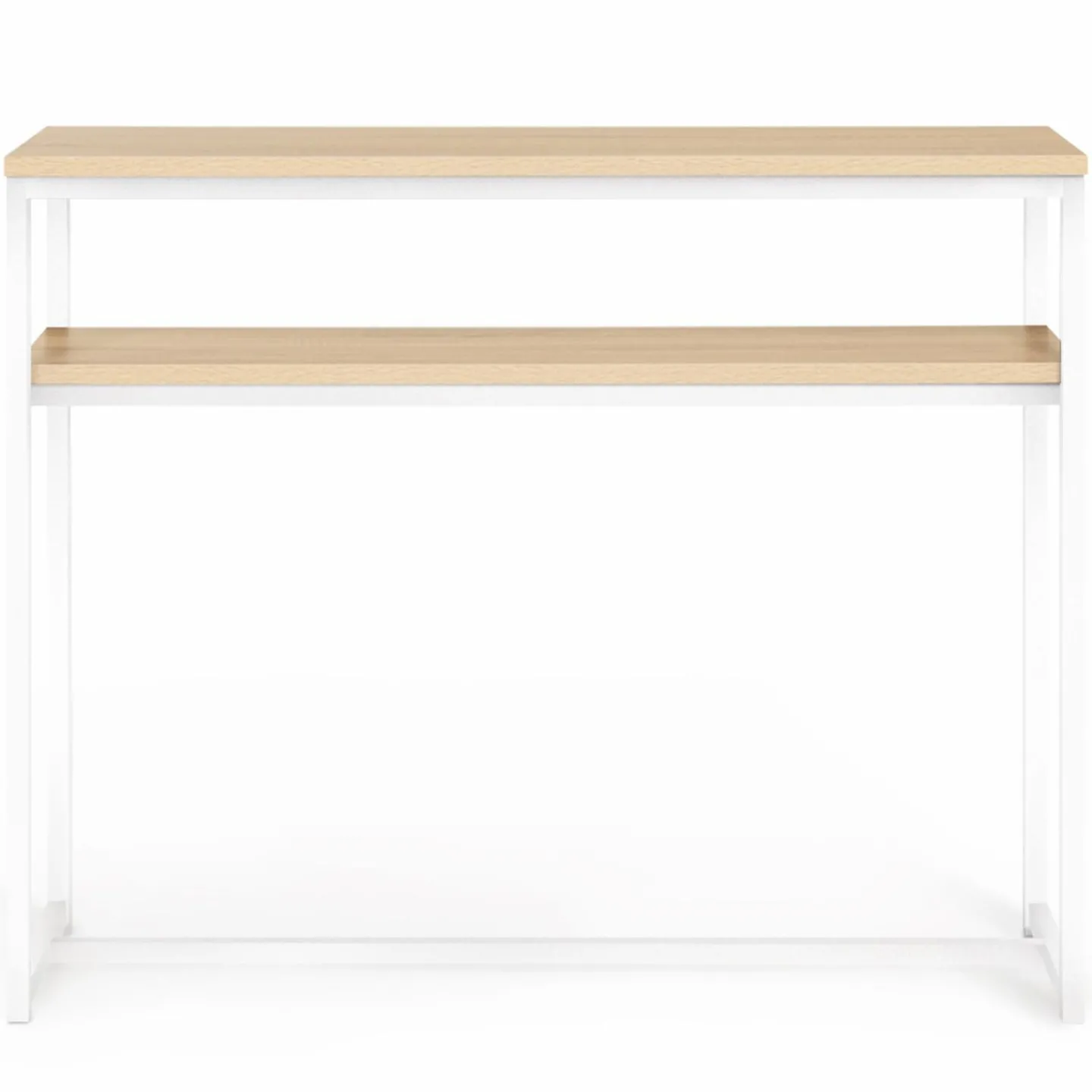 Console bois et métal blanc double plateau 100 cm*IDMarket Clearance