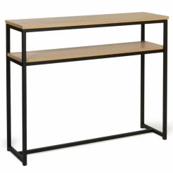 Console bois et métal double plateau 100 cm*IDMarket