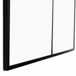 Console bois et métal noir avec miroir 2 bandes design industriel*IDMarket Clearance