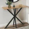 Console en bois avec pied araignée métalique noir*IDMarket Discount