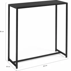 Console métal noir style industriel 80 cm*IDMarket Discount