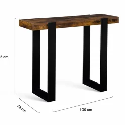 Console noire et bois effet vieilli*IDMarket Hot