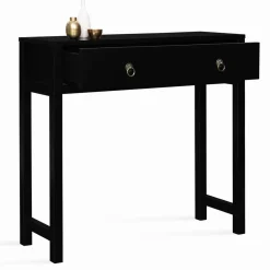 Console noire style asiatique 1 tiroir*IDMarket Discount