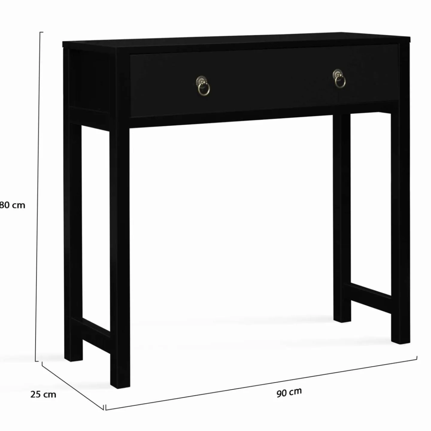 Console noire style asiatique 1 tiroir*IDMarket Discount