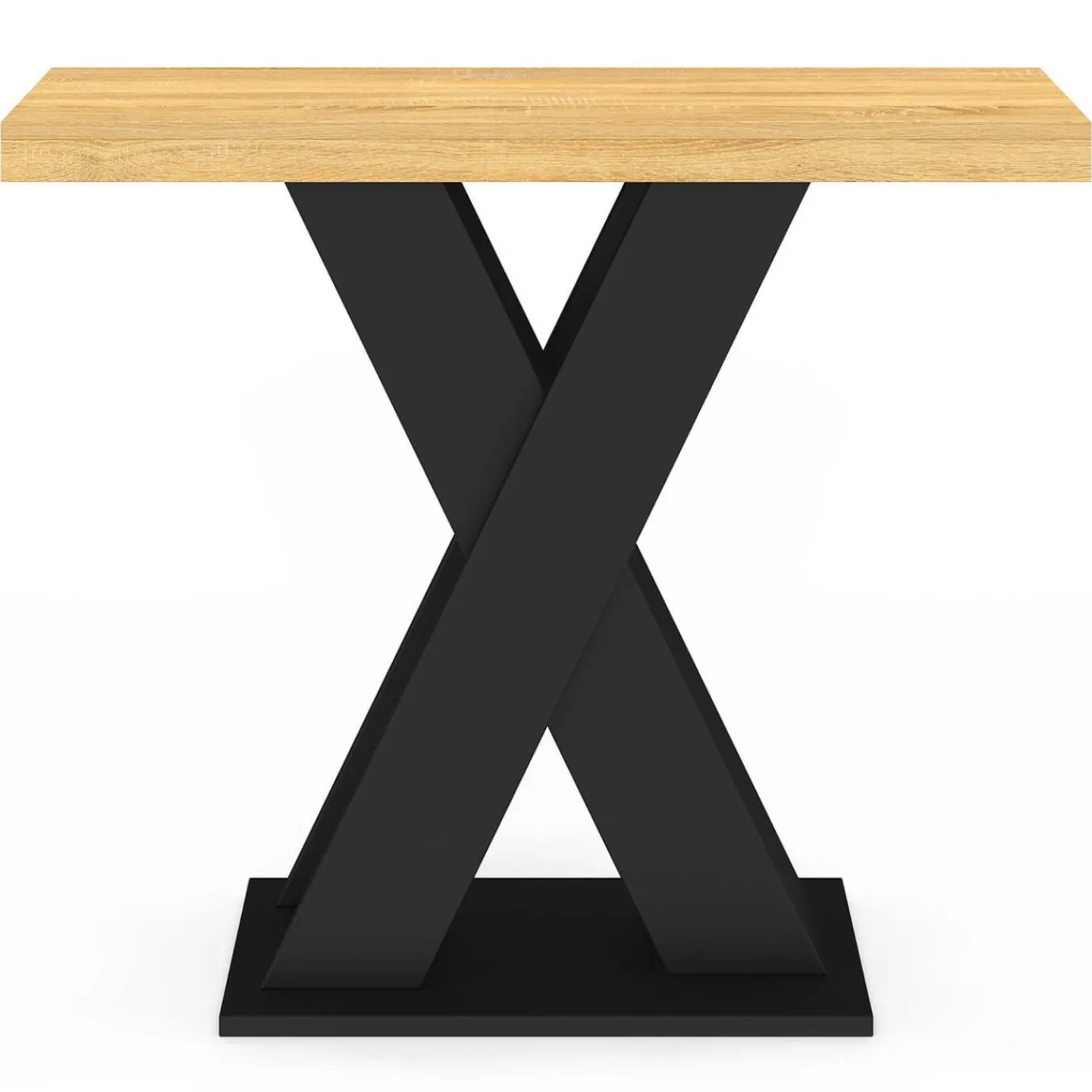 Console plateau bois et pied X noir*IDMarket Sale