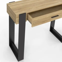Console style moderne bois et noir 90 cm avec tiroir*IDMarket Hot