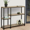 Console étagère bibliothèque style industriel bois et métal*IDMarket New