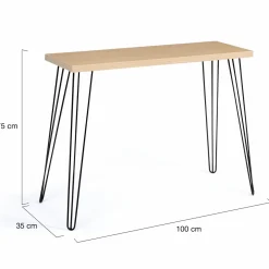 Console vintage bois pieds épingle*IDMarket Discount