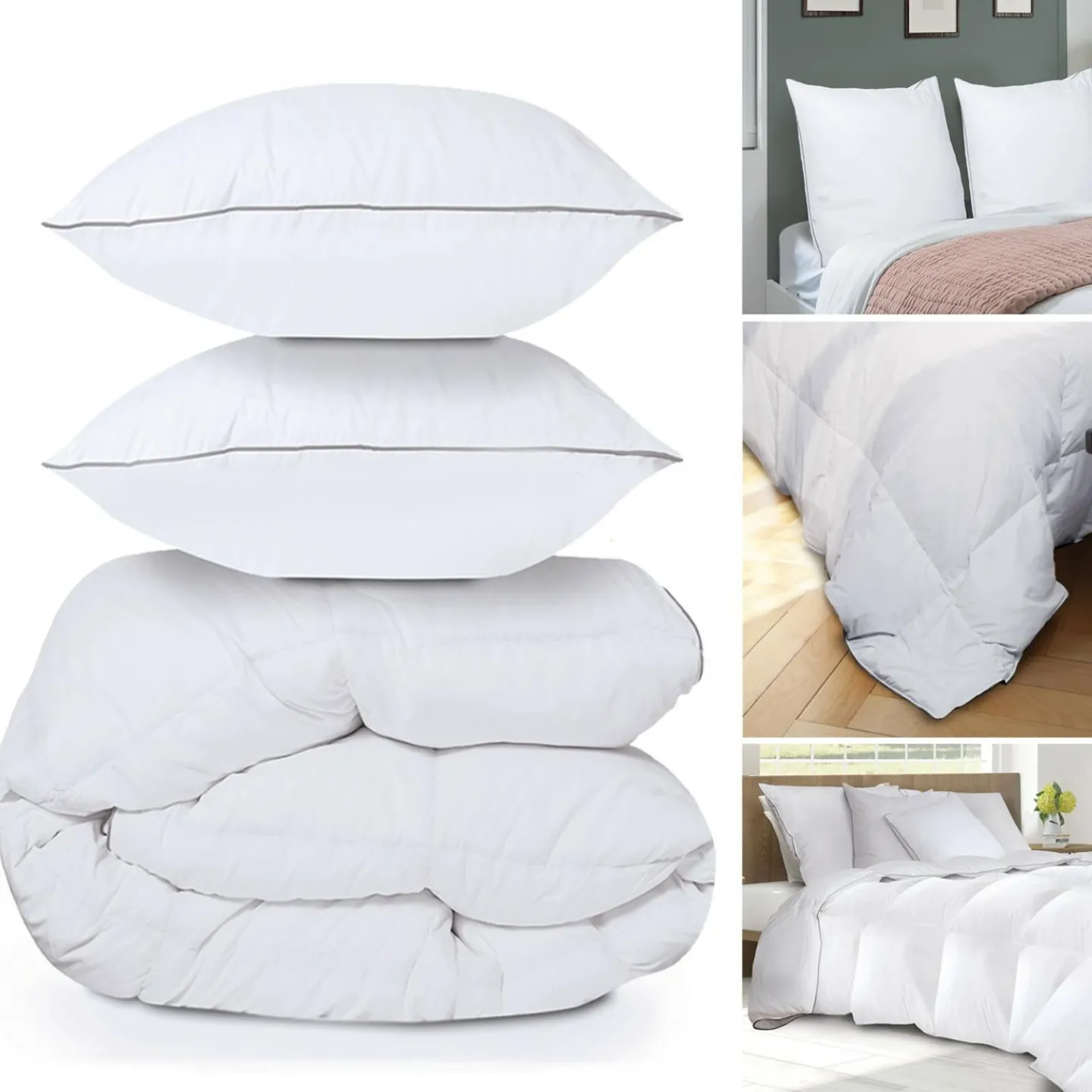 Couette 240x220 + 2 oreillers en plume d’oie*IDMarket Sale