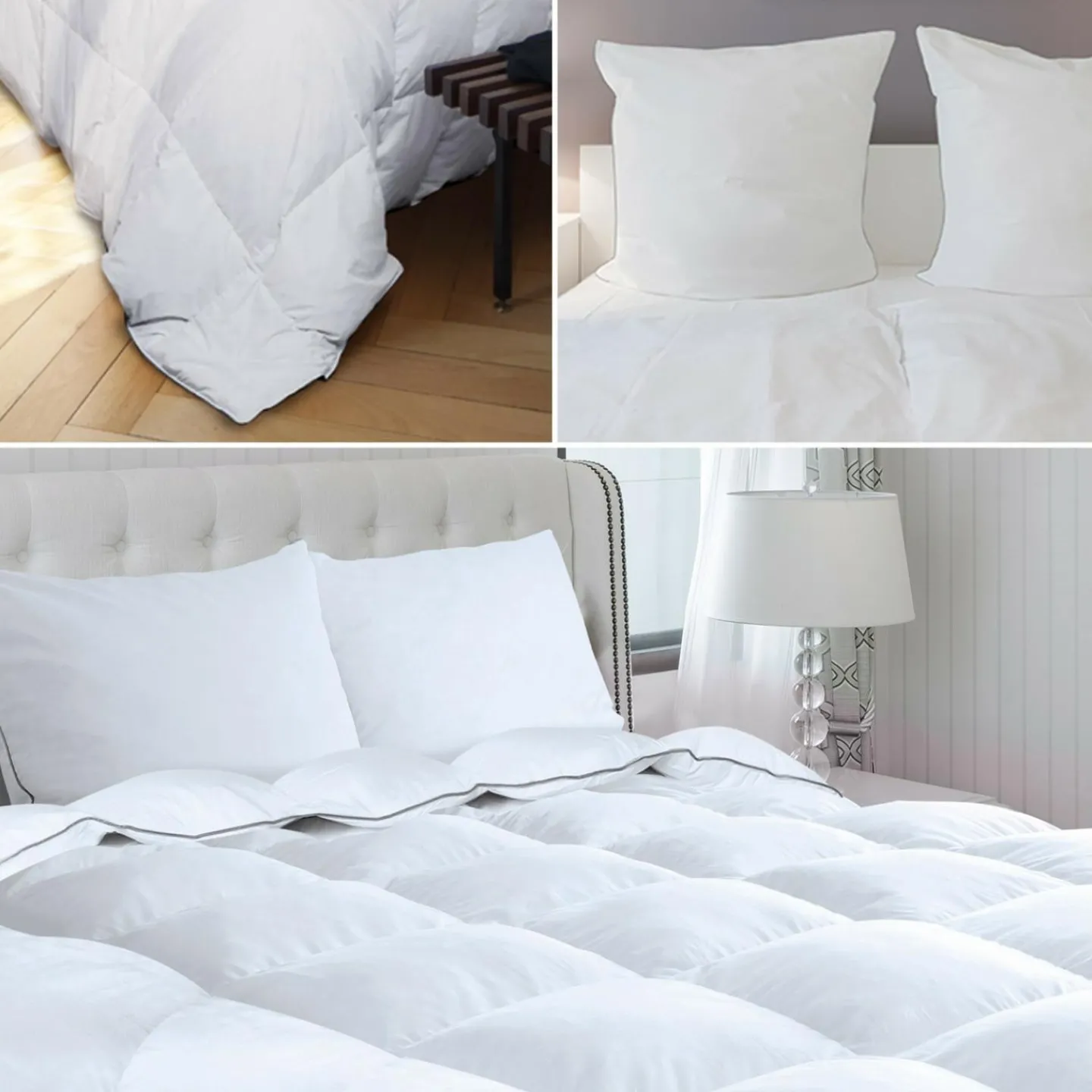 Couette 240x260 + 2 oreillers en plume d'oie*IDMarket Outlet