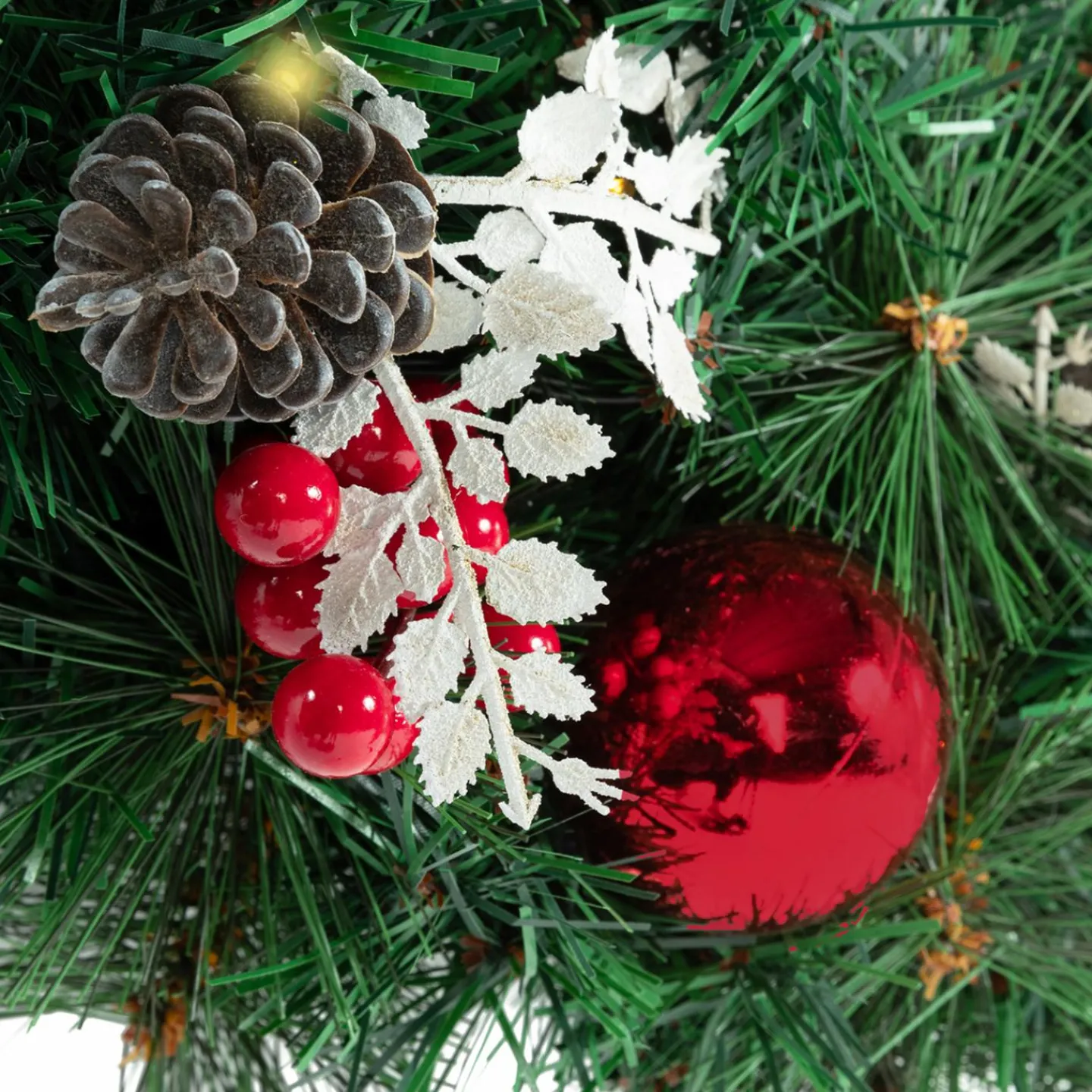 Couronne de Noël avec 20 LED blanche*IDMarket Discount