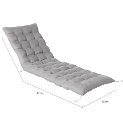 Coussin bain de soleil transat gris 180 cm*IDMarket Sale