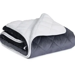 Couverture lestée 150x200 cm biface polaire gris et blanc 7 kg*IDMarket